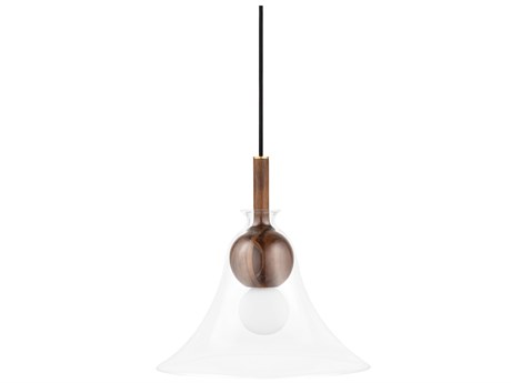 Mitzi Dani 1-Light Aged Brass Glass Bell Pendant