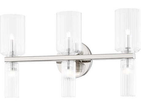 Mitzi Tabitha 6-Light Polished Nickel Glass LED Vanity Light