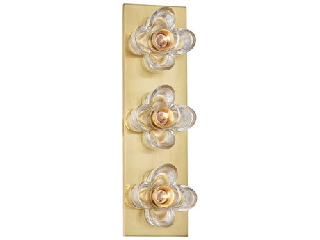 Mitzi Shea 3-Light Aged Brass Glass Vanity Light