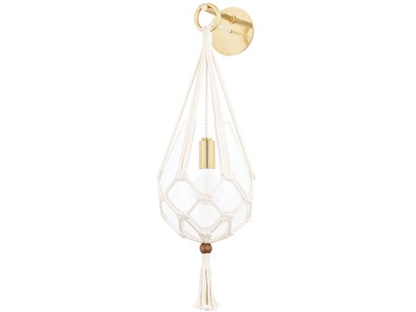 Mitzi Tessa 1-Light Aged Brass Glass Wall Sconce