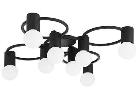 Mitzi Hope 8-Light Textured Black Flush Mount