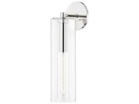 Mitzi Belinda 1-Light Polished Nickel Glass Wall Sconce