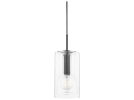 Mitzi Belinda 1-Light Old Bronze Glass Cylinder Mini Pendant