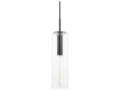 Mitzi Belinda 1-Light Old Bronze Glass Cylinder Mini Pendant