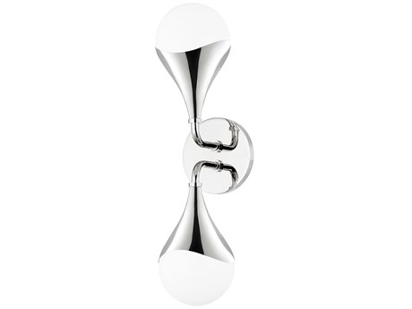 Mitzi Ariana 2-Light Polished Nickel Glass LED Vanity Light