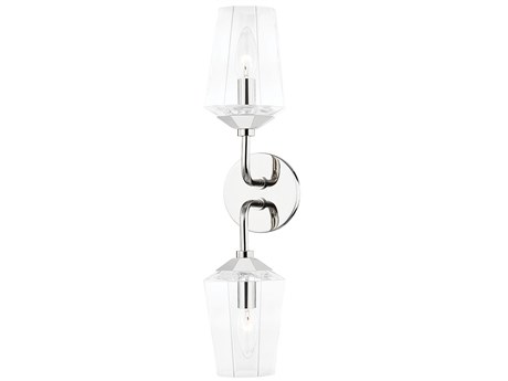 Mitzi Kayla 2-Light Polished Nickel Glass Vanity Light