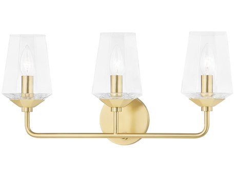 Mitzi Kayla 3-Light Aged Brass Glass Vanity Light
