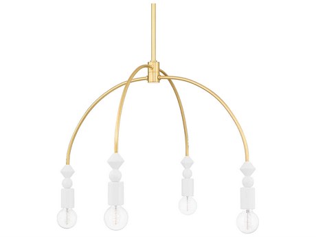 Mitzi Flora 4-Light Aged Brass Chandelier