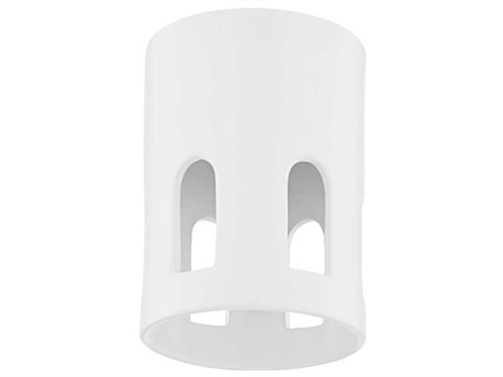 Mitzi Tatum 1-Light Aged Brass & Ceramic Raw Matte White Cylinder Flush Mount