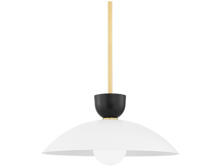 Mitzi Whitley 1-Light Aged Brass Dome Geometric Pendant
