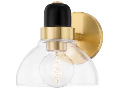 Mitzi Camile 1-Light Aged Brass Glass Wall Sconce