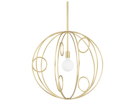 Mitzi Alanis 1-Light Aged Brass Globe Pendant