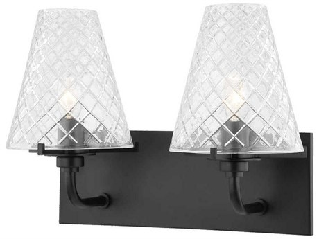 Mitzi Irene 2-Light Soft Black Glass Vanity Light