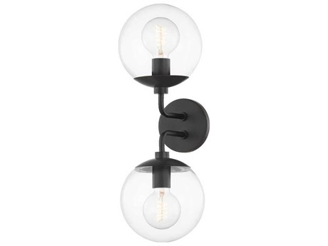 Mitzi Meadow 2-Light Old Bronze Glass Wall Sconce