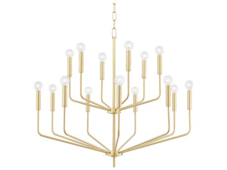 Mitzi Bailey 15-Light Aged Brass Candelabra Tiered Chandelier