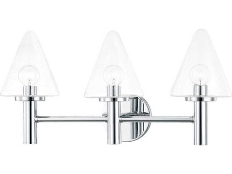 Mitzi Connie 3-Light Polished Chrome Glass Vanity Light