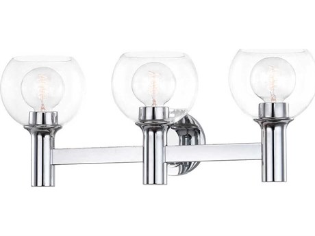 Mitzi Leslie 3-Light Polished Chrome Glass Vanity Light