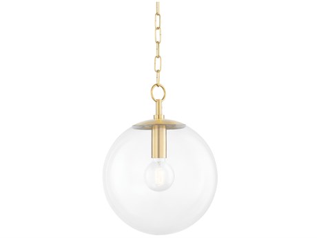 Mitzi Juliana 1-Light Aged Brass Glass Globe Mini Pendant
