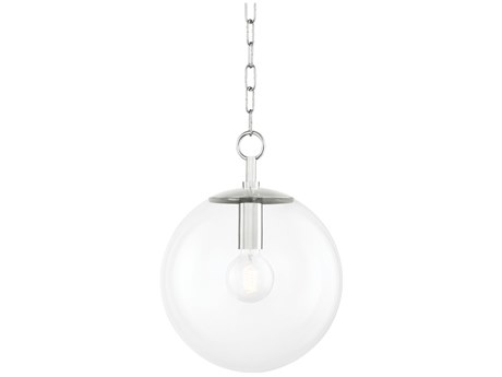 Mitzi Juliana 1-Light Polished Nickel Glass Globe Mini Pendant
