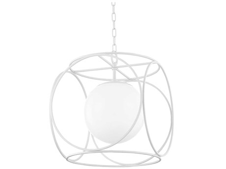 Mitzi Claire 1-Light Texture White Glass Globe Pendant