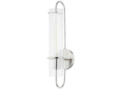 Mitzi Beck 1-Light Polished Nickel Glass Wall Sconce