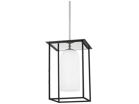Mitzi Teres 1-Light Polished Nickel Glass Cylinder Mini Pendant