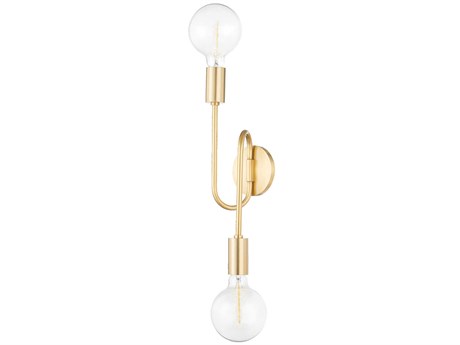 Mitzi Zani 2-Light Aged Brass Glass Wall Sconce