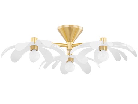 Mitzi Twiggy 3-Light Aged Brass Semi Flush Mount