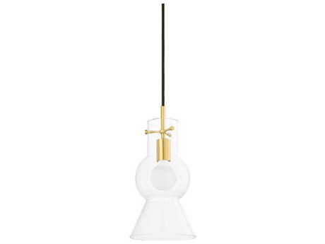 Mitzi Mirabel 1-Light Aged Brass Glass Mini Pendant