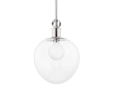 Mitzi Anna 1-Light Polished Nickel Glass Round Pendant