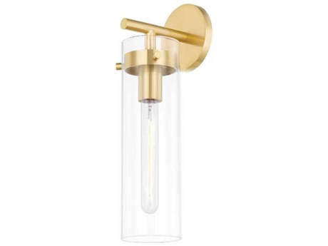 Mitzi Haisley 1-Light Aged Brass Glass Wall Sconce