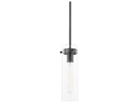Mitzi Haisley 1-Light Old Bronze Black Glass Cylinder Mini Pendant