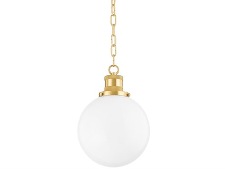 Mitzi Beverly 1-Light Aged Brass Glass Globe Mini Pendant