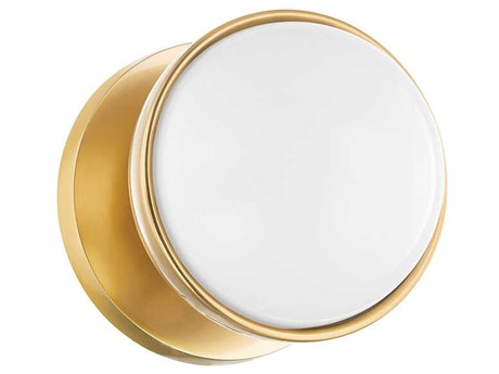 Mitzi Amy 1-Light Aged Brass Glass Wall Sconce