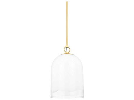 Mitzi Lennon 1-Light Aged Brass Glass Mini Pendant