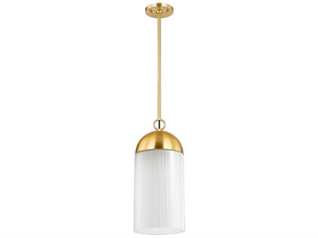 Mitzi Emory 1-Light Aged Brass Glass Mini Pendant