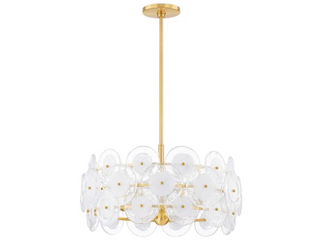 Mitzi Zoella 5-Light Aged Brass Glass Pendant