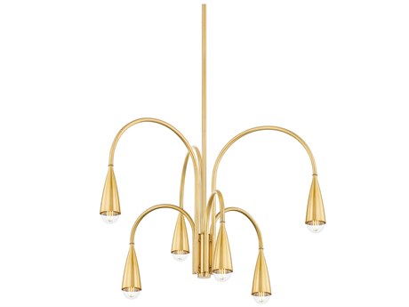 Mitzi Jenica 6-Light Aged Brass Candelabra Chandelier