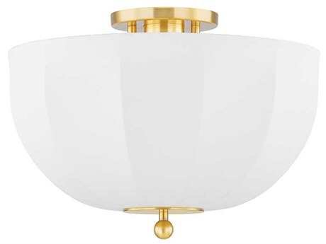 Mitzi Meshelle 1-Light Aged Brass Flush Mount