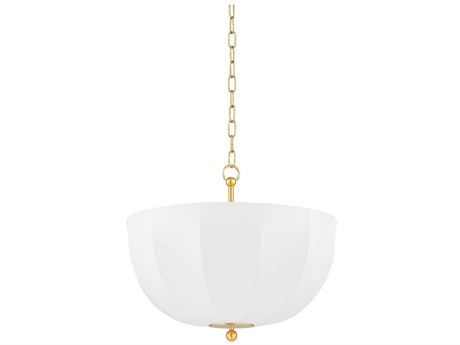 Mitzi Meshelle 1-Light Aged Brass Bowl Pendant