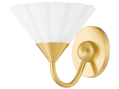 Mitzi Kelsey 1-Light Aged Brass Glass Wall Sconce