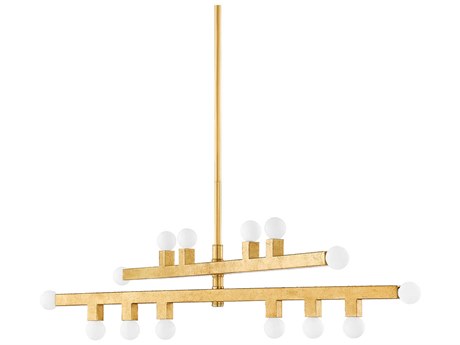 Mitzi Sutter 14-Light Vintage Gold Leaf Tiered Chandelier