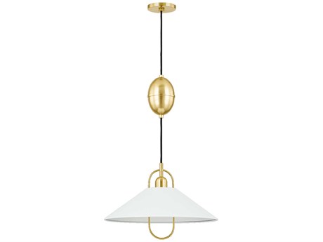 Mitzi Mariel 1-Light Aged Brass Soft White Pendant