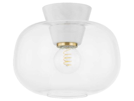 Mitzi 1-Light Aged Brass Flush Mount