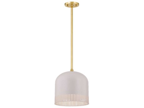 Mitzi Liba 1-Light Aged Brass Soft Peignoir White Mini Pendant