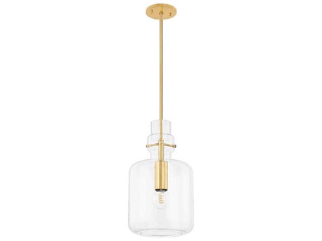 Mitzi Lumi 1-Light Aged Brass Cylinder Mini Pendant
