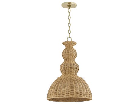 Mitzi Mayla 1-Light Aged Brass Brown Geometric Pendant
