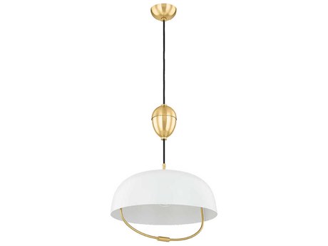 Mitzi Liliana 1-Light Aged Brass Soft White Dome Pendant