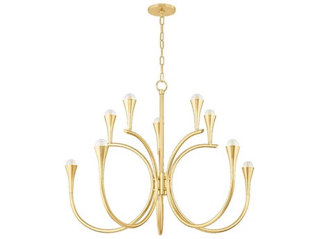 Mitzi Aviana 10-Light Aged Brass Geometric Chandelier