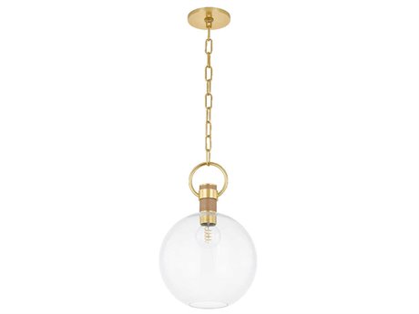 Mitzi Catrine 1-Light Aged Brass Globe Mini Pendant